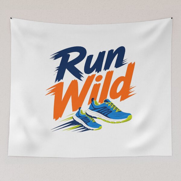 Item preview, Run Wild Running Shoes Bold Typography Runner Gift designed and sold by Old Tree Store .