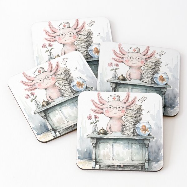 Item preview, Axolotl Nurse Reception Desk Funny Get Well Soon  designed and sold by BestUncommonTee.