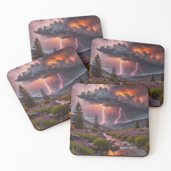 Item preview, Epic Lightning Storm Over Mountain Meadow Wall Art designed and sold by BeautifulVirtues.