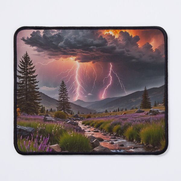 Item preview, Epic Lightning Storm Over Mountain Meadow Wall Art designed and sold by BeautifulVirtues.