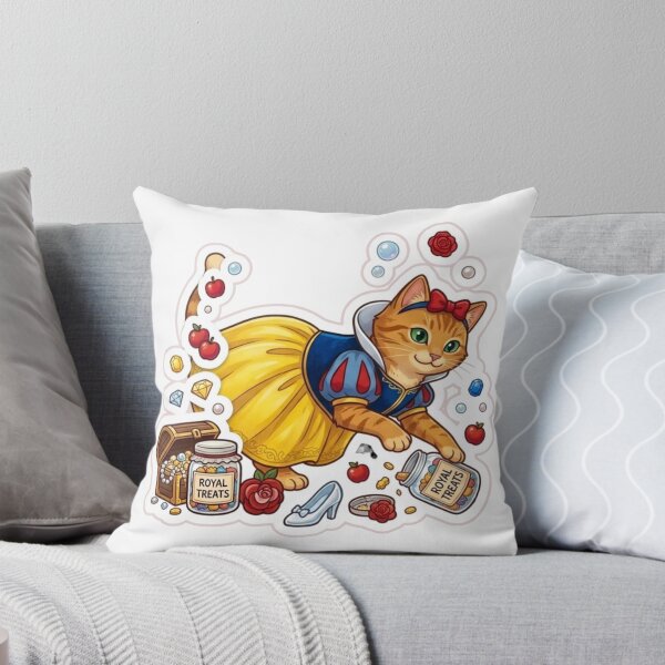 Item preview, Cute Snow White Ginger Cat Princess with Royal Treats Sticker designed and sold by Purely Art Shop.