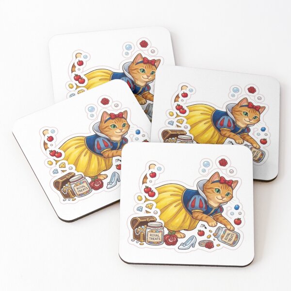 Item preview, Cute Snow White Ginger Cat Princess with Royal Treats Sticker designed and sold by Purely Art Shop.