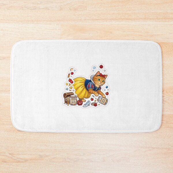 Item preview, Cute Snow White Ginger Cat Princess with Royal Treats Sticker designed and sold by Purely Art Shop.