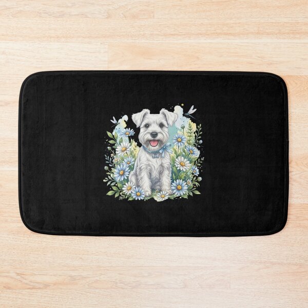 Item preview, White Miniature Schnauzer - Schnauzer Floral- Cottagecore Dog Mom Gif designed and sold by HyphThonia.