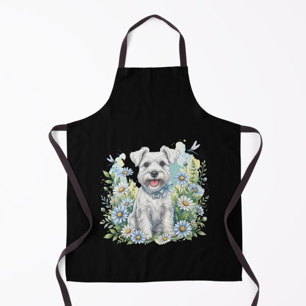Item preview, White Miniature Schnauzer - Schnauzer Floral- Cottagecore Dog Mom Gif designed and sold by HyphThonia.