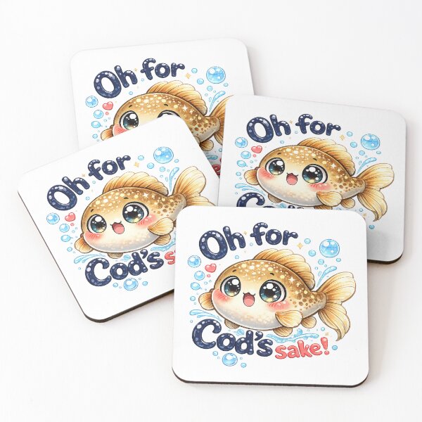 Item preview, Oh for Cod’s Sake! Cute Kawaii Fish Pun designed and sold by GMACgraphicsCo.