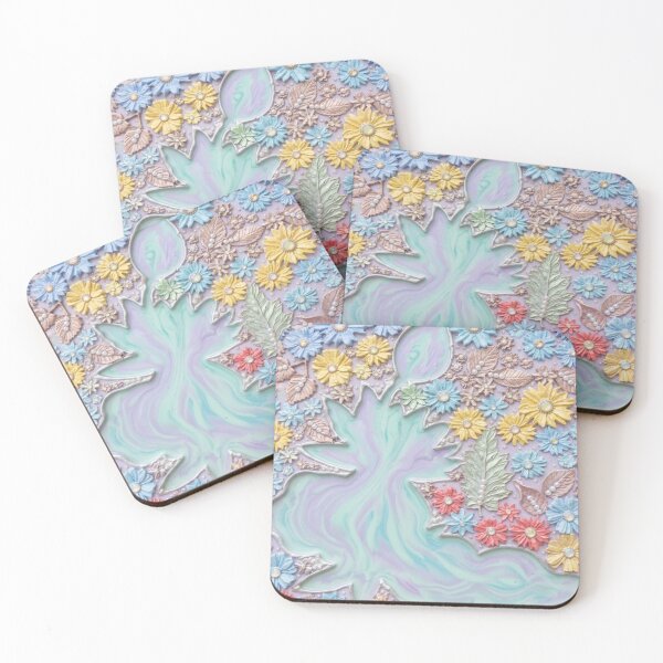 Item preview, Pastel Floral Fairy Silhouette | Dreamy Lippan-Inspired Textured Art designed and sold by Srishti Khaiwal.