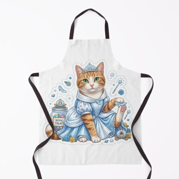 Item preview, Cute Cinderella Ginger Cat Princess with Royal Glass Treats Sticker designed and sold by Purely Art Shop.