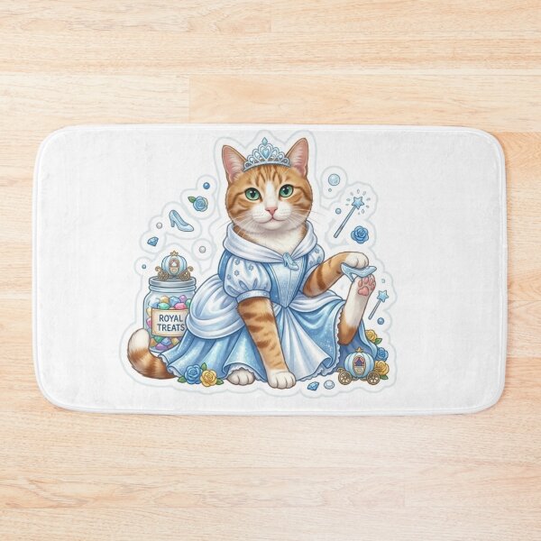Item preview, Cute Cinderella Ginger Cat Princess with Royal Glass Treats Sticker designed and sold by Purely Art Shop.