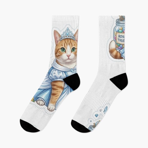 Item preview, Cute Cinderella Ginger Cat Princess with Royal Glass Treats Sticker designed and sold by Purely Art Shop.