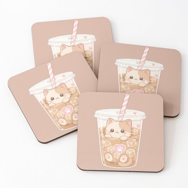 Item preview, Kawaii Cat in Iced Coffee designed and sold by EsenciaZen.