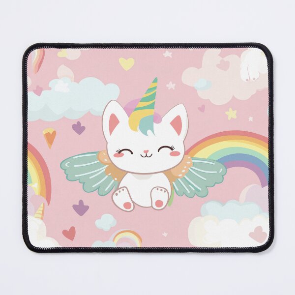 Item preview, Cat unicorn, fantasy world, crystal horn. Seamless pattern designed and sold by Leylita Design.