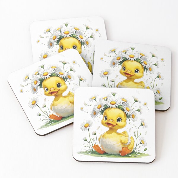 Item preview, Cute Duckling with Daisy Flower April Birth Month Art designed and sold by AQUILAKREO.