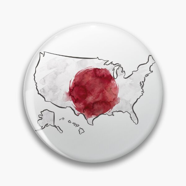 Item preview, USA Map Japan Flag Heritage Watercolor Art designed and sold by MeldMerch Map & Flag Co..