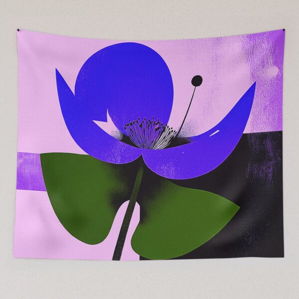 Item preview, Sapphire Pulse: Modern Neon Bloom designed and sold by joycrysstudio.