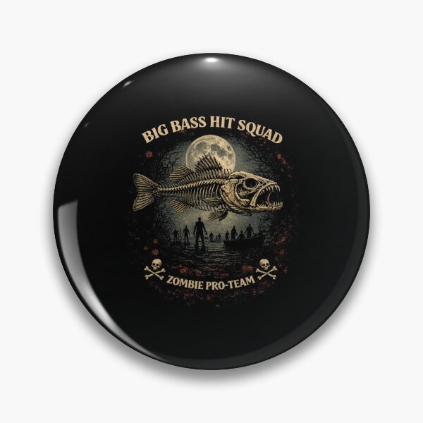 Item preview, Zombie Bass Fishing, Big Bass Hit Squad, Largemouth Skeleton designed and sold by HyphThonia.