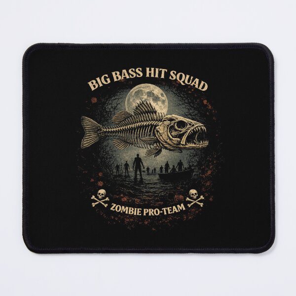 Item preview, Zombie Bass Fishing, Big Bass Hit Squad, Largemouth Skeleton designed and sold by HyphThonia.
