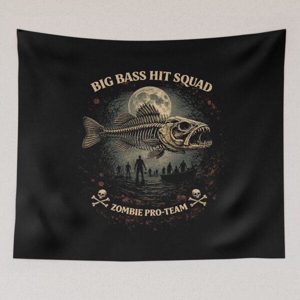 Item preview, Zombie Bass Fishing, Big Bass Hit Squad, Largemouth Skeleton designed and sold by HyphThonia.