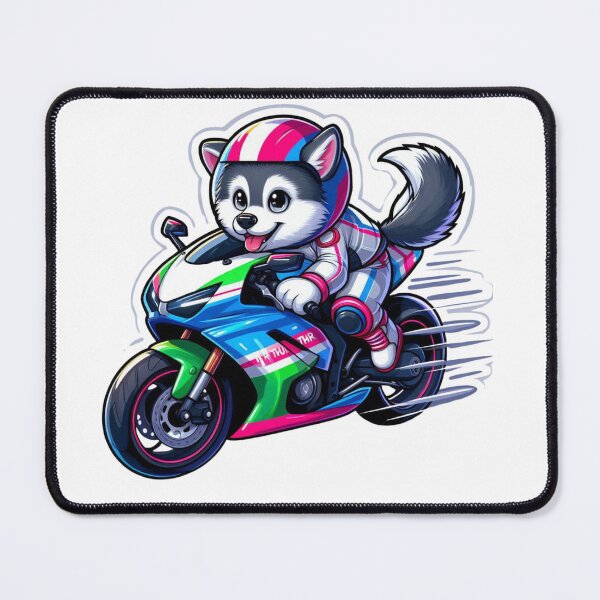 Item preview, Husky Biker Racing-Cute Motorcycle Dog Cartoon Street Style designed and sold by carestazafeli.