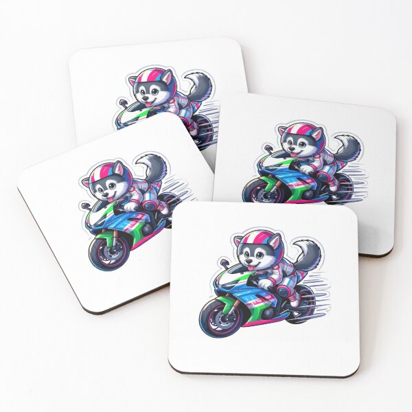 Item preview, Husky Biker Racing-Cute Motorcycle Dog Cartoon Street Style designed and sold by carestazafeli.