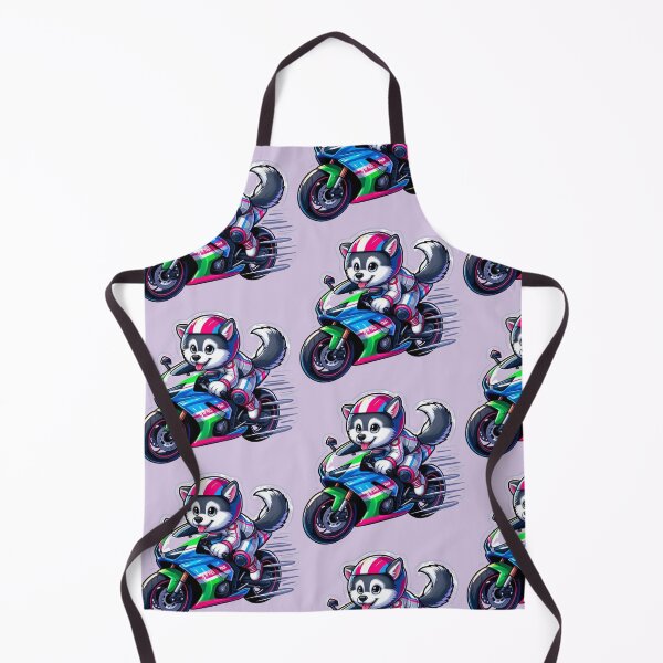 Item preview, Husky Biker Racing-Cute Motorcycle Dog Cartoon Street Style designed and sold by carestazafeli.