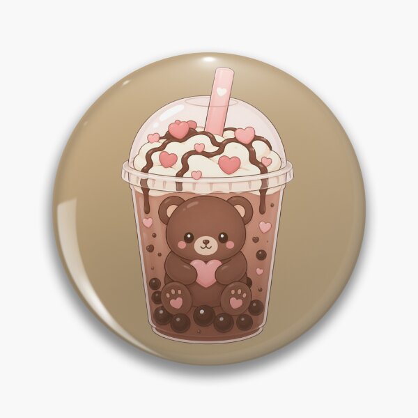Item preview, Bubble Tea with Kawaii Bear and Pink Heart designed and sold by EsenciaZen.