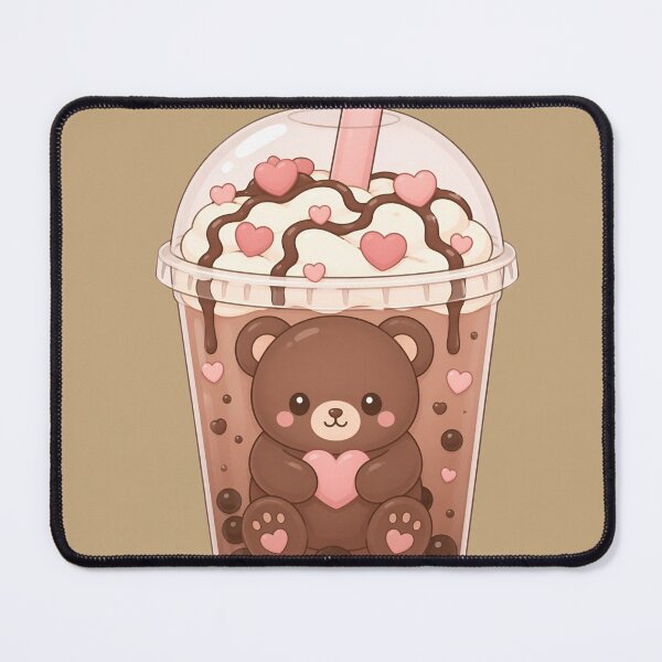 Item preview, Bubble Tea with Kawaii Bear and Pink Heart designed and sold by EsenciaZen.