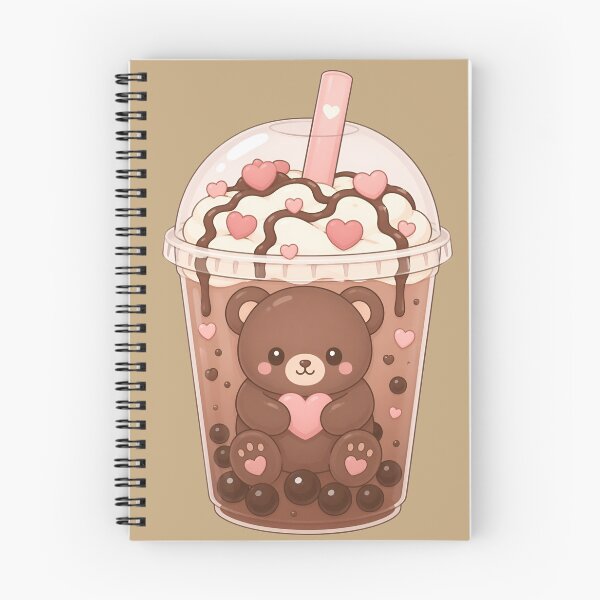 Item preview, Bubble Tea with Kawaii Bear and Pink Heart designed and sold by EsenciaZen.