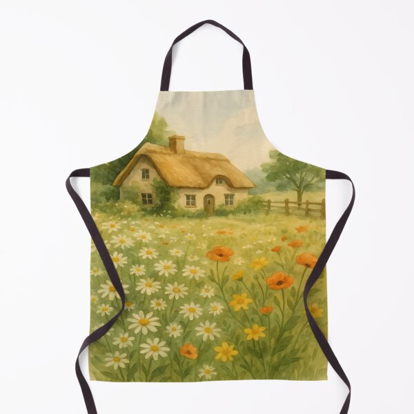 Item preview, Summer Meadow Cottage Soft Floral Landscape Illustration designed and sold by NarjaShop.