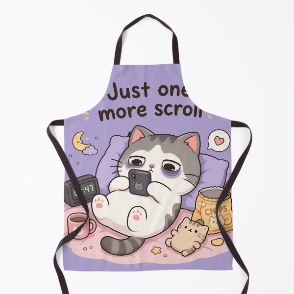 Item preview, Kawaii Cat Night Owl "Just One More Scroll" designed and sold by EsenciaZen.