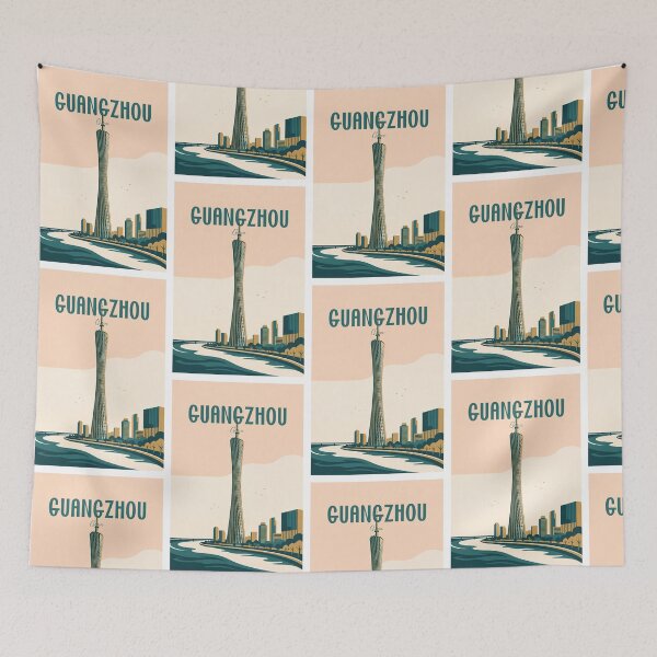 Item preview, Canton Tower Guangzhou Retro Cityscape designed and sold by NeuralVibe.