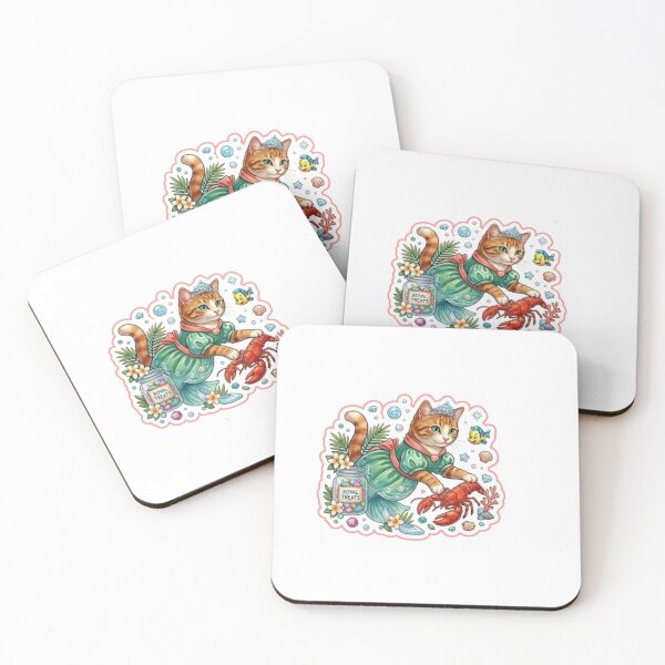 Item preview, Princess Mermaid Ginger Cat with Red Lobster designed and sold by Purely Art Shop.