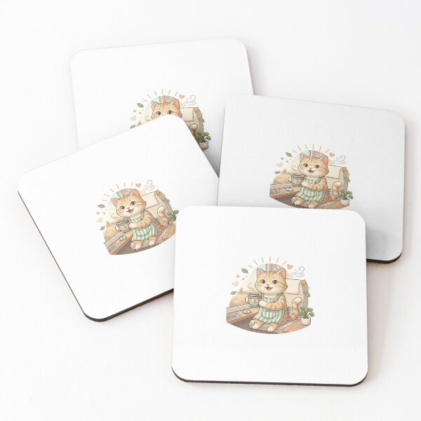 Item preview, Cat Drinking Coffee on Train Journey – Cozy Travel Window Story Sticker designed and sold by wildbest.