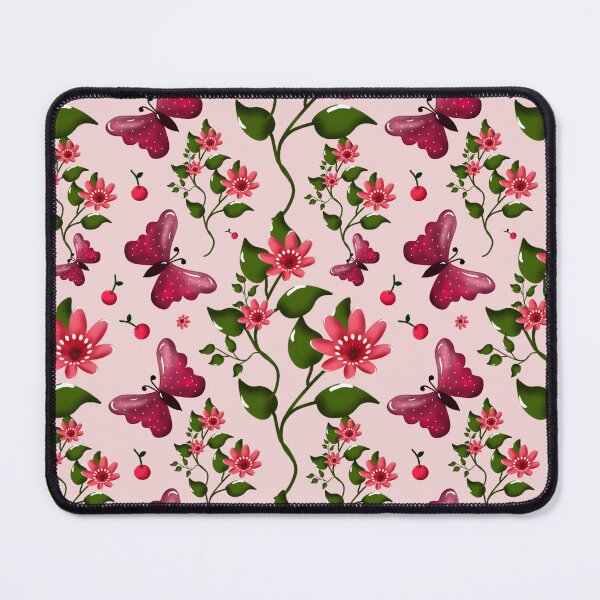 Item preview, Cute Cherry Butterfly Pattern, Glossy Kawaii Fruit Floral Seamless Design, Pink Aesthetic Summer Cute Pattern designed and sold by HopeAndHustle.