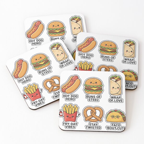 Item preview, Kawaii Street Food Sticker Pack - Cute Burger, Taco & Fries Doodles designed and sold by SimpleP.
