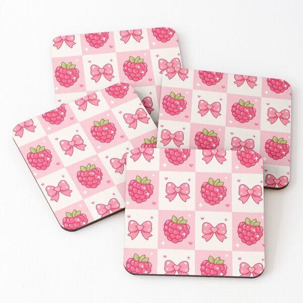 Item preview, Coquette Pattern of Raspberries and Pink Bows designed and sold by EsenciaZen.