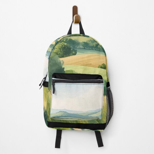Item preview, Serene Rolling Hills Watercolor Landscape - Countryside Nature Art designed and sold by PACS0011.