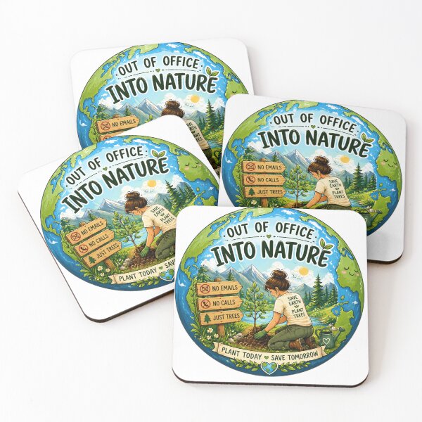 Item preview, Out of Office Into Nature – Earth Day Eco Friendly Plant Trees Design designed and sold by Meiguilin.