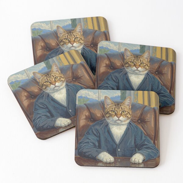 Item preview, Serious Silly Cat Art Painting designed and sold by EschatonGarden.