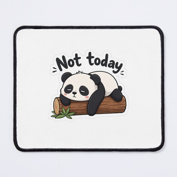 Item preview, Lazy Panda “Not Today” Cute Funny Sticker | Kawaii Panda Aesthetic Meme designed and sold by Urbansprints.