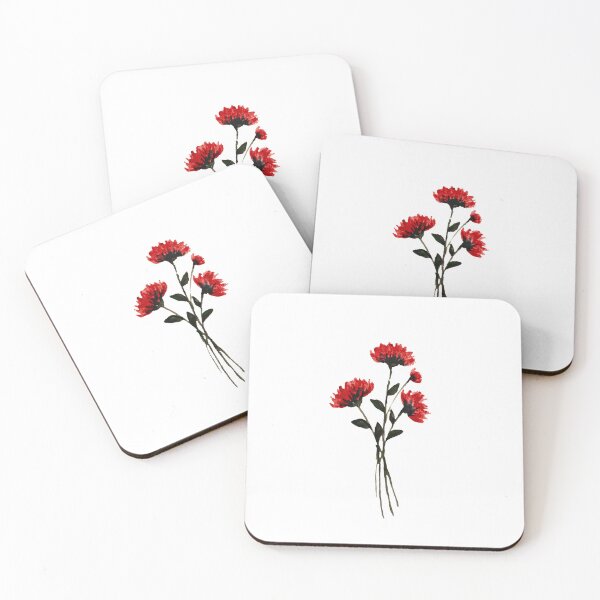 Item preview, Red Carnation Watercolor Bouquet Sticker | Aesthetic Floral Illustration | Dark Botanical Flower Art designed and sold by Little Bloom Studio.