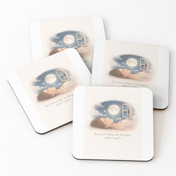 Item preview, The Moon Keeps My Thoughts – Soft Surreal Aesthetic Art designed and sold by InkWanderStudio.