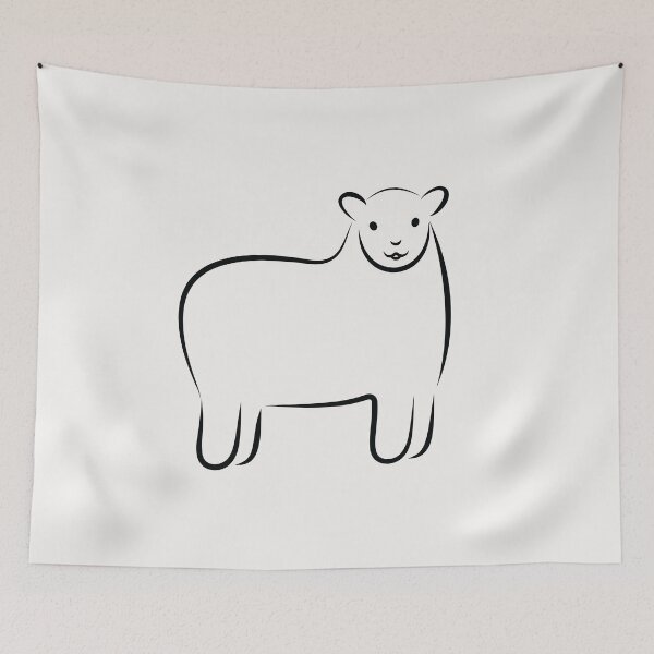 Item preview, Line Art Sheep Illustration designed and sold by OG-Graphics.