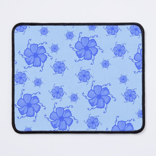 Item preview, Festive Tropics Floral Monochrome in Blue designed and sold by HHHeirlooms.