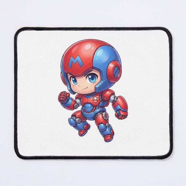 Item preview, Cute Red Blue Chibi Robot Mascot – Futuristic Mini Hero Character designed and sold by Dospart.