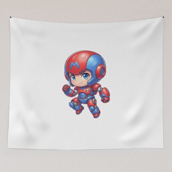 Item preview, Cute Red Blue Chibi Robot Mascot – Futuristic Mini Hero Character designed and sold by Dospart.