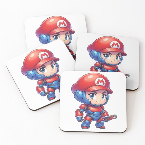 Item preview,  Cute Red Blue Chibi Robot Mascot – Futuristic Mini Hero Character designed and sold by Dospart.