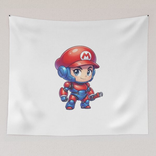 Item preview,  Cute Red Blue Chibi Robot Mascot – Futuristic Mini Hero Character designed and sold by Dospart.