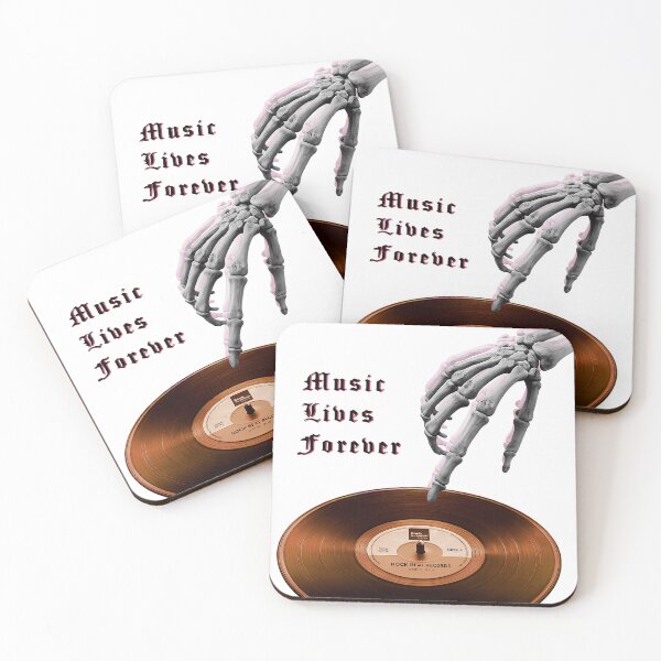 Item preview, Music Lives Forever Vinyl Skeleton designed and sold by Glitch Ink.