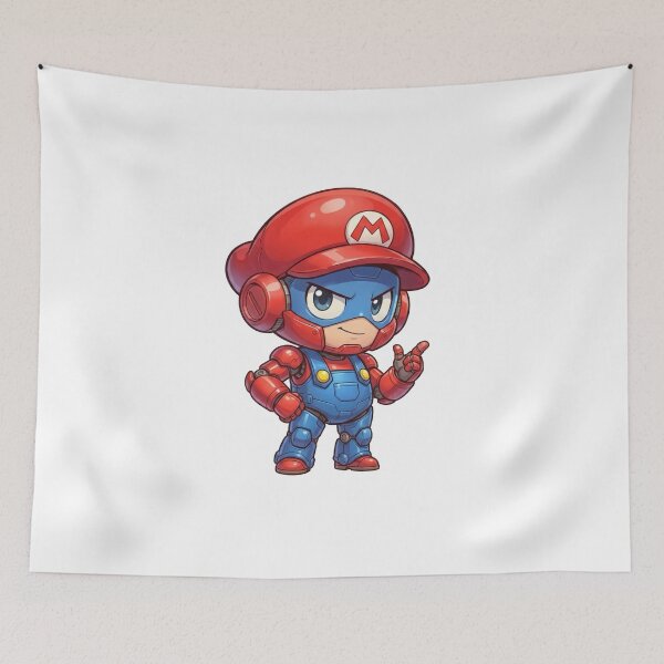 Item preview, Cute Red Blue Chibi Robot Mascot – Futuristic Mini Hero Character designed and sold by Dospart.